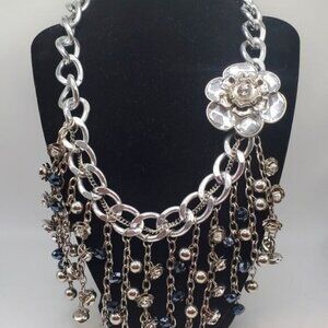Costume jewelry necklace‎ bling dressy 18.5 in